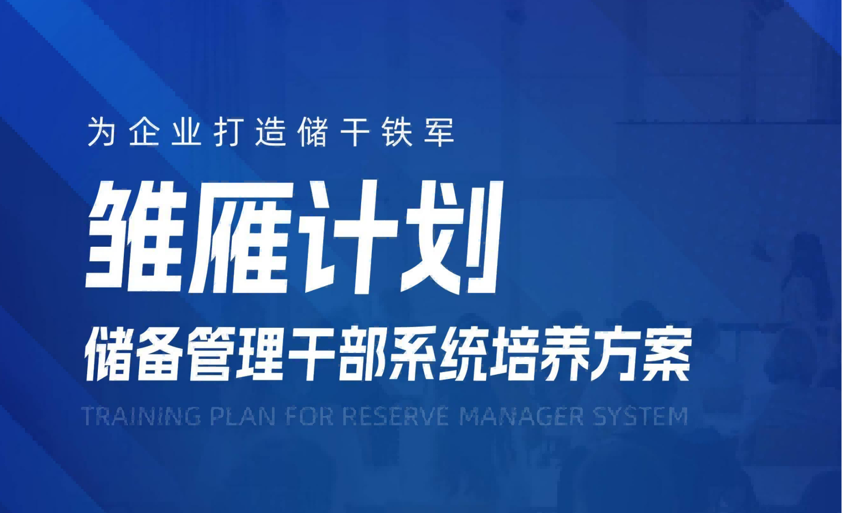 【雏雁计划】储备干部系统培养计划方案
